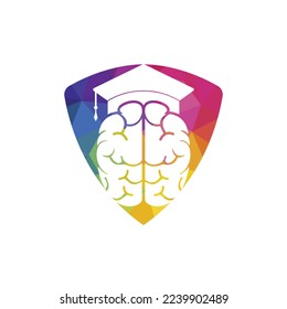 Brain and graduation cap icon design. Educational and institutional logo design.	