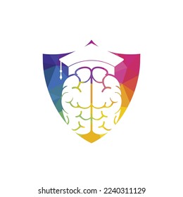 Brain and graduation cap icon design. Educational and institutional logo design.	
