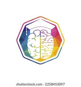 Brain and graduation cap icon design. Educational and institutional logo design.