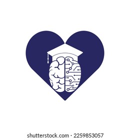 Brain and graduation cap icon design. Educational and institutional logo design.	