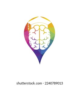 Brain and graduation cap with pin pointer icon design. Educational and institutional logo design.	