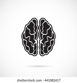 Brain Grey Vector Icon isolated over white