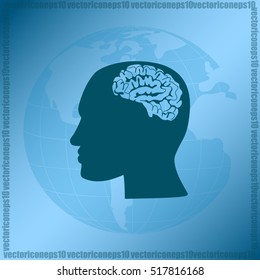 Brain in haed icon