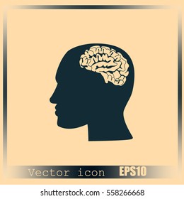 Brain in haed icon