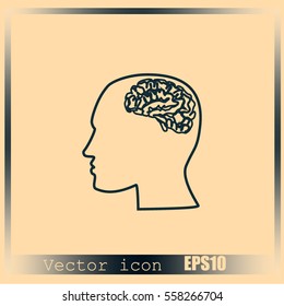 Brain in haed icon