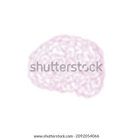 Brain halftone dots. Brains Pointillism llustration isolated. 