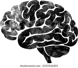 Brain halftone grunge vector art