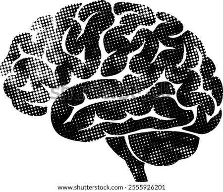 Brain halftone grunge vector art