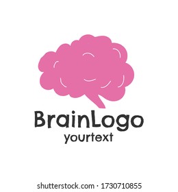 brain hand drawn logo design. funny icon