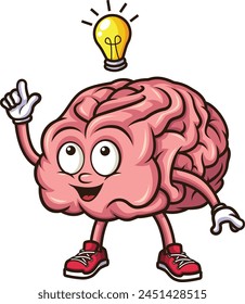 Brain having a good idea vector illustration