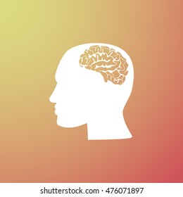 Brain in head icon