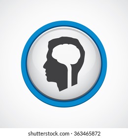 brain head icon, on white background