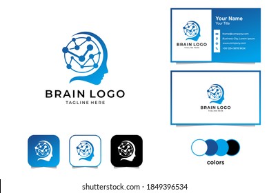 Brain With Head Logo Design And Business Card