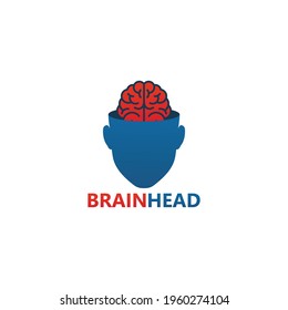 Brain head logo template design