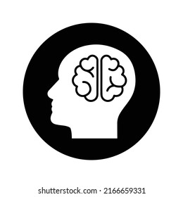 Brain, head, mind, creativity icon. Rounded vector design.