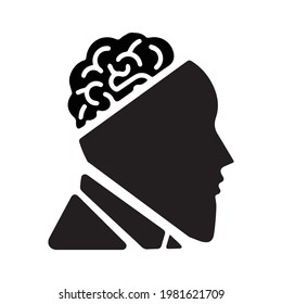 Icono de pensamiento mental de la cabeza del cerebro