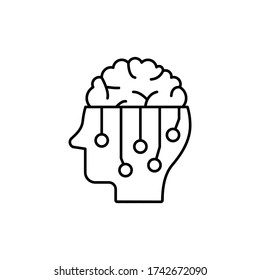 Brain, head, neuron icon. Simple line, outline vector elements of neurology for ui and ux, website or mobile application