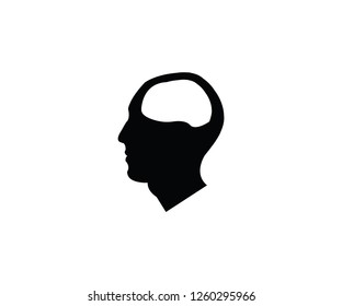 Brain head symbol intelligence icon skull 