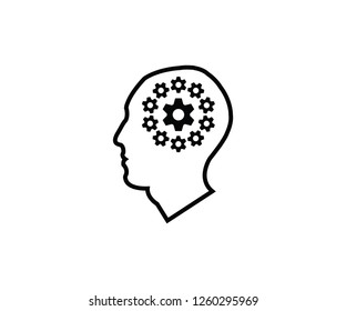 Brain head symbol intelligence icon skull 