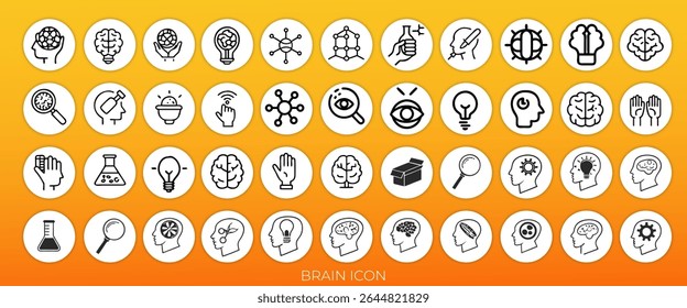 Brain with Head symbol vector icon or Social Media Post template