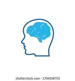 brain head vector illustration design template