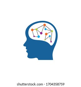 brain head vector illustration design template