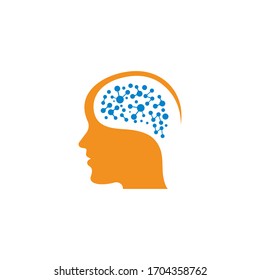 brain head vector illustration design template