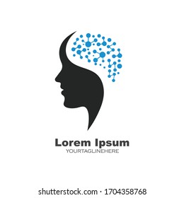 brain head vector illustration design template