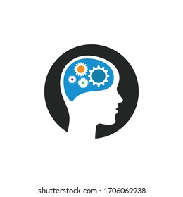 brain head vector illustration design template
