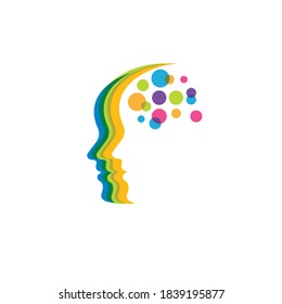 brain head vector illustration design template