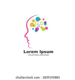 brain head vector illustration design template