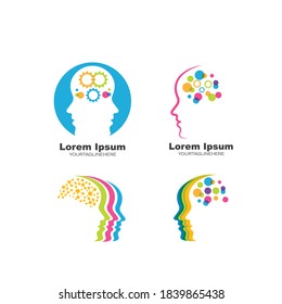 brain head vector illustration design template