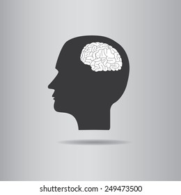 brain in head vector illustration eps10  