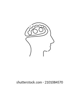 Brain head vector line icon editable stroke. Problem solving concept. Brain line icon for infographic, website or app. Stock vector illustration isolated on white background