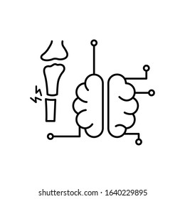 Brain headache icon. Simple line outline vector orthopedics icons for ui and ux website or mobile application