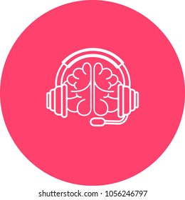 Brain with headphones