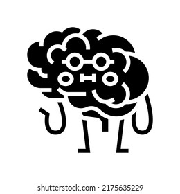 Brain Health Glyph Icon Vector. Brain Health Sign. Isolated Contour Symbol Black Illustration