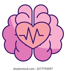 Brain health Icon - Lineal Color Style - Brain Theme