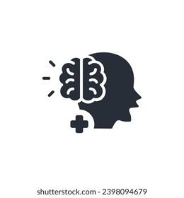 brain health icon. vector.Editable stroke.linear style sign for use web design,logo.Symbol illustration.