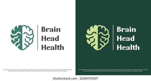 Ilustração do design do vetor do logotipo da saúde cerebral. Silhueta de problema de saúde mental. Simples mínimo psicologia apoiar simples vetor ícone símbolo.
