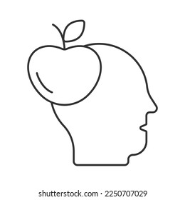 Brain health vector icon. Line sign for mobile concept and web design. Symbol, logo illustration. Vector graphics