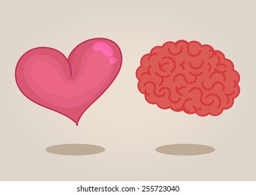 Brain Heart Stock Vector (Royalty Free) 255723040 | Shutterstock