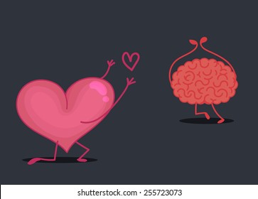 Brain & heart characters: Love