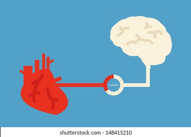 Brain And Heart Design, Vector