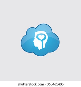 brain heart icon, on white background