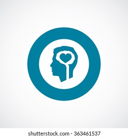 brain heart icon, on white background