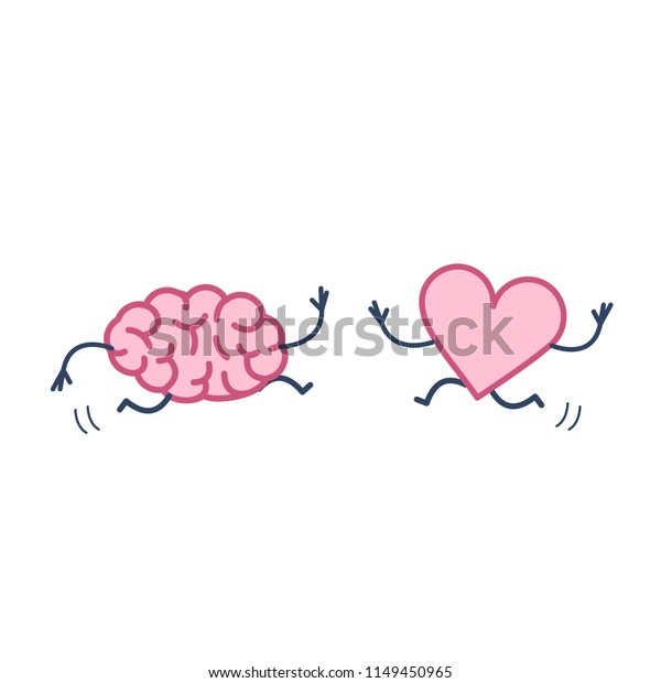 Brain Heart Love Running Together Vector Stock Vector (Royalty Free ...