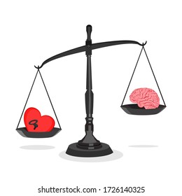 The brain and the heart on the imbalance scales.The concept uses feelings rather than reason eps