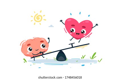 the brain and the heart is playing see saw together.