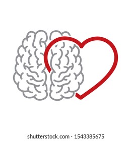 brain and heart, vector illustration